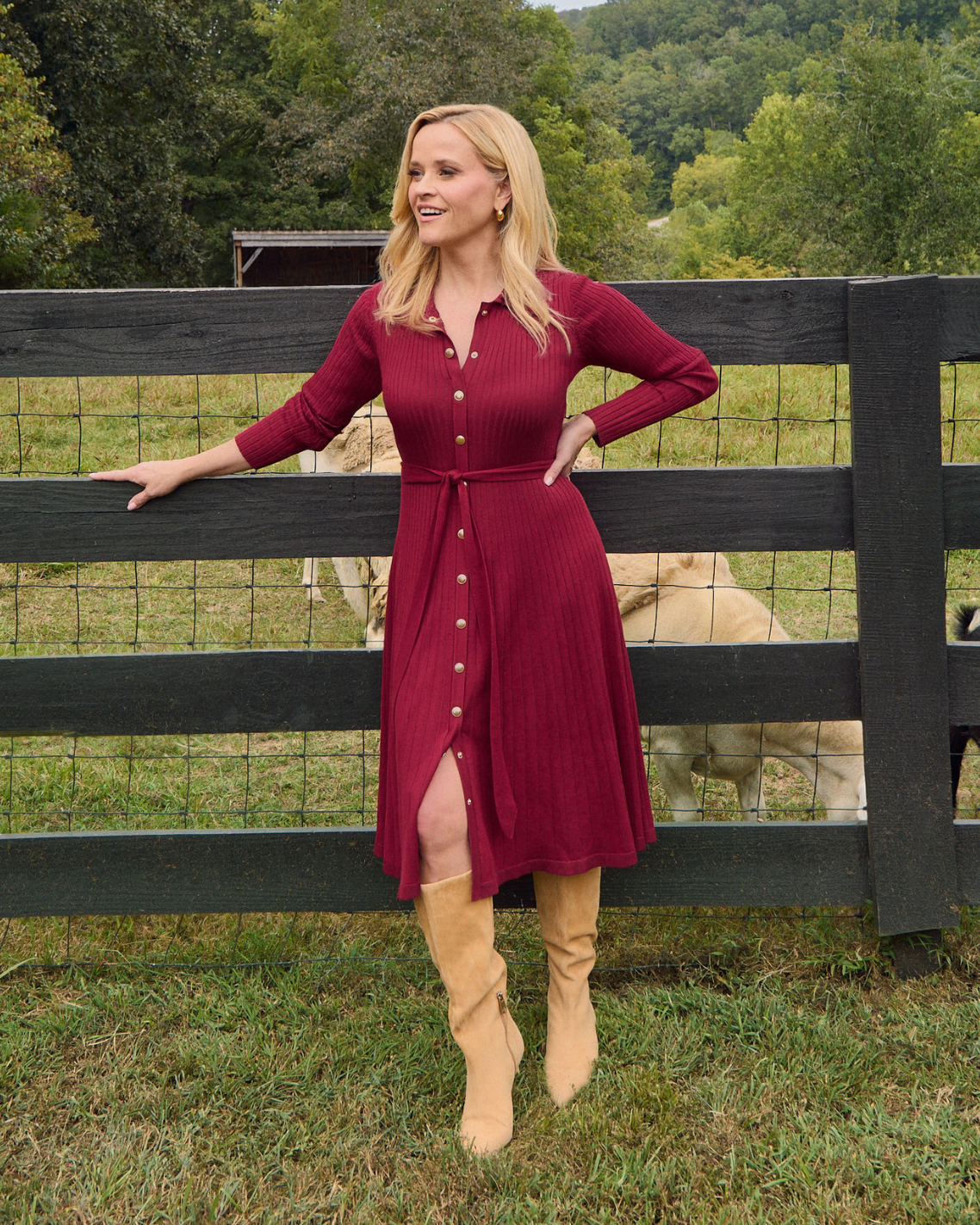 Monroe Knit Midi Dress in Burgundy My Store Monroe Knit Midi Dress in Burgundy My Store