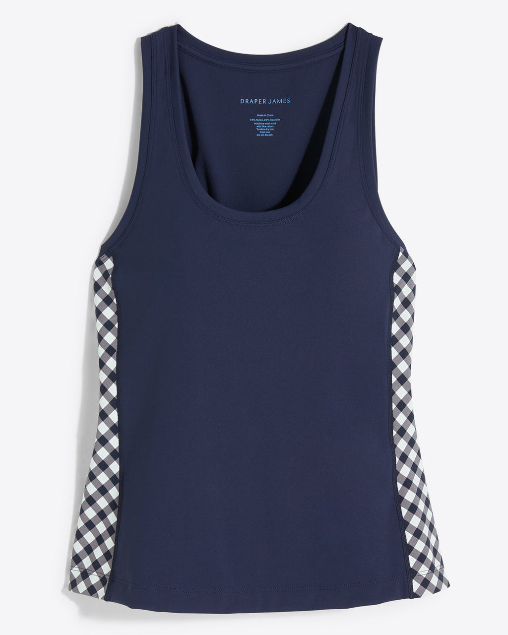 Panel Tank in Navy Gingham